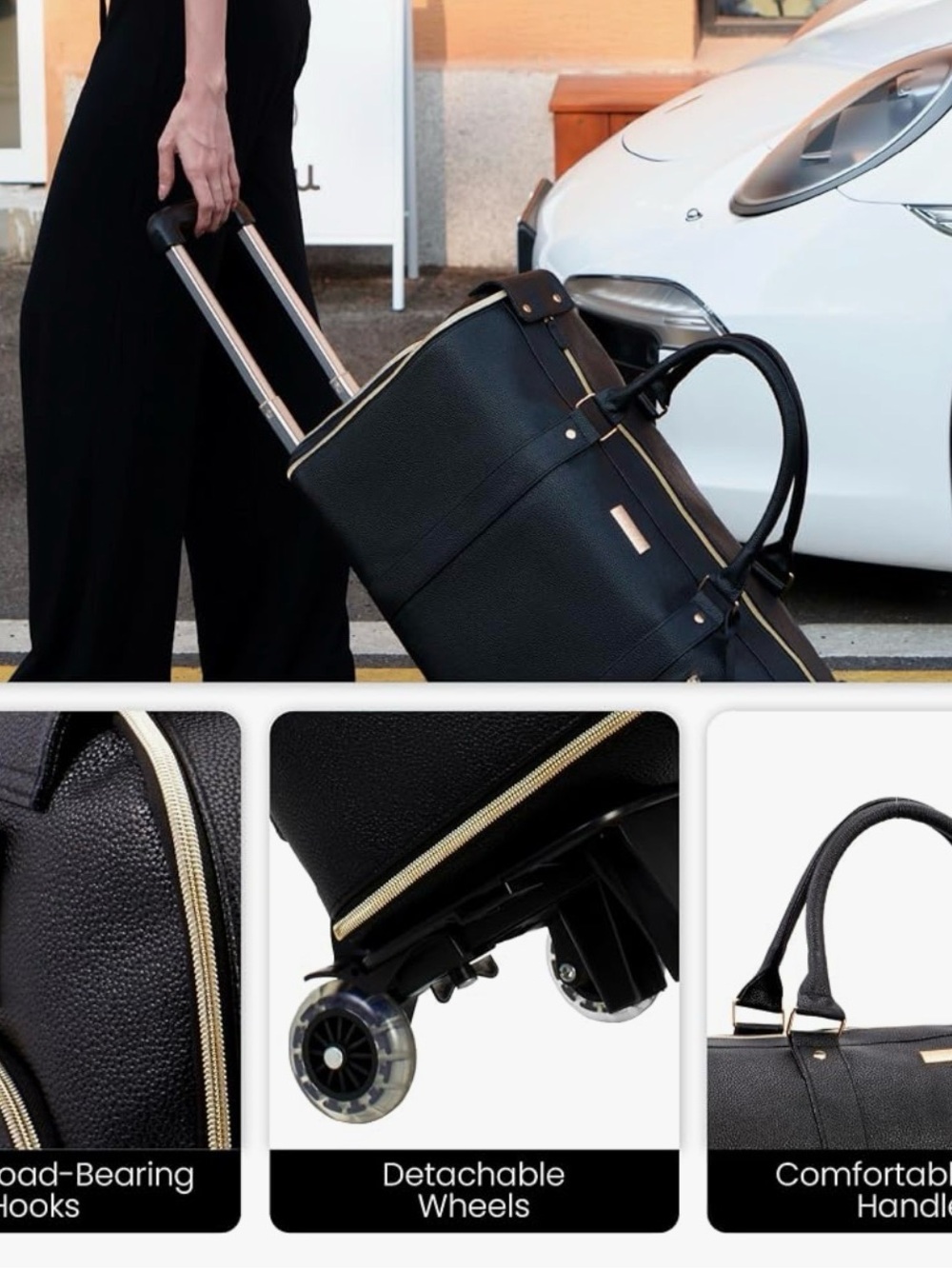 Luhxe Travel Convertible Carry On Garment Roller Bag 2.0 with Shoe Pouch new